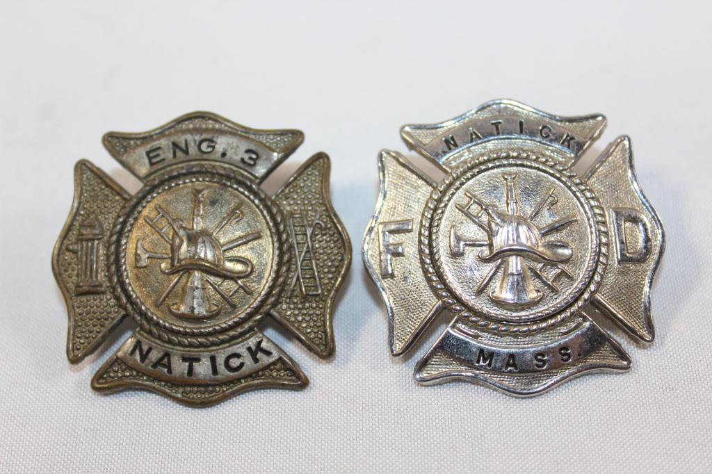 2 PC. NATICK FIRE DEPT. BADGES- ENGINE 3 (1 of 2)