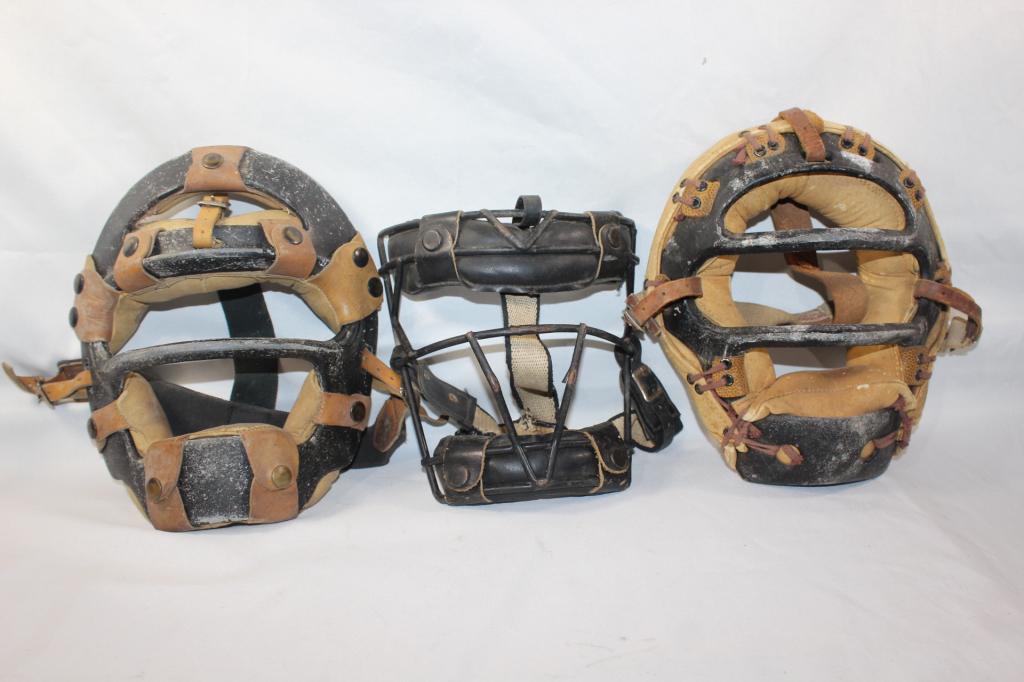 3 VINTAGE BASEBALL CATCHERS MASKS LOT (1 of 7)