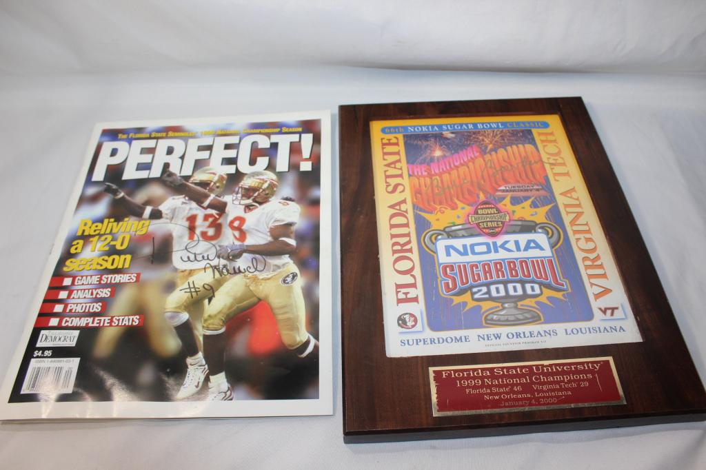 1999 FSU VS. VT - PROGRAM & MAGAZINE-SIGNED BOWDEN (1 of 4)