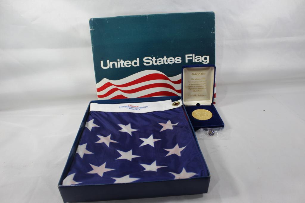 3 PC. PRESIDENTIAL TASK FORCE LOT- PIN, MEDAL ETC. (1 of 5)