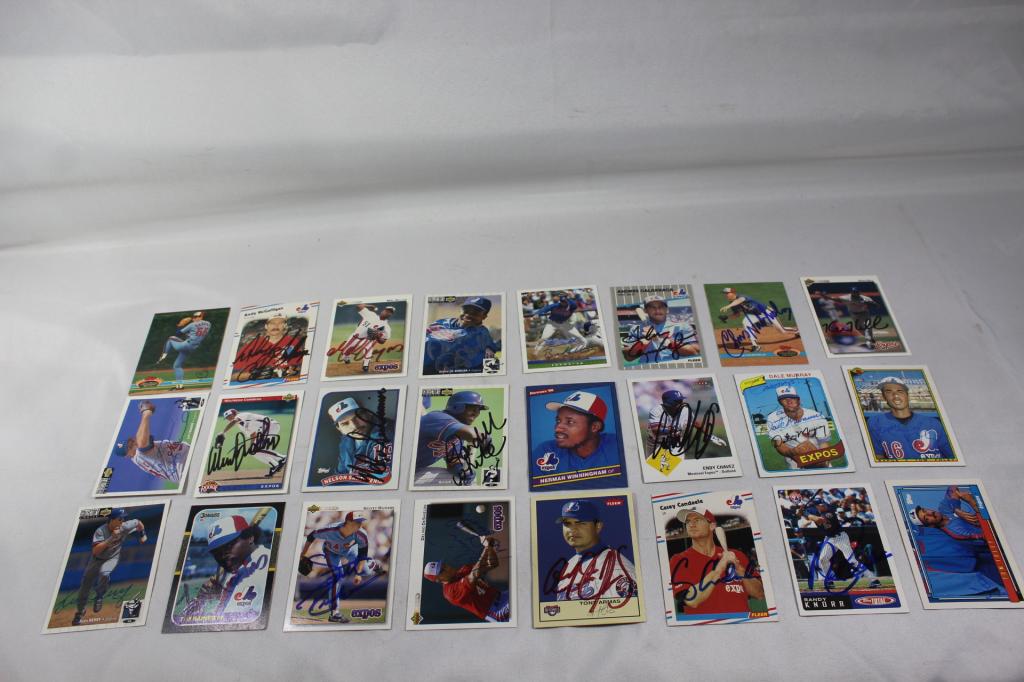24 SIGNED MONTREAL EXPOS BASEBALL CARDS (1 of 9)