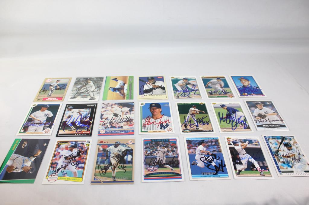 21 SIGNED NEW YORK YANKEES BASEBALL CARDS (1 of 7)
