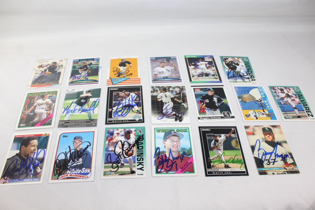 19 SIGNED CHICAGO WHITE SOX BASEBALL CARDS (1 of 7)
