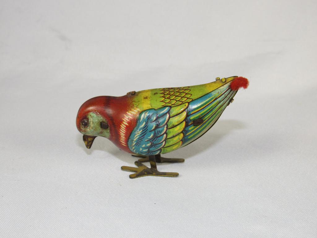 US Zone Germany Wind Up Tin Litho Toy Bird (1 of 3)