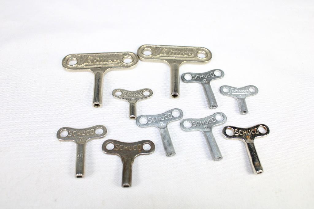 Lot of 10 Schuco Metal Toy Wind up Keys: as pictured
