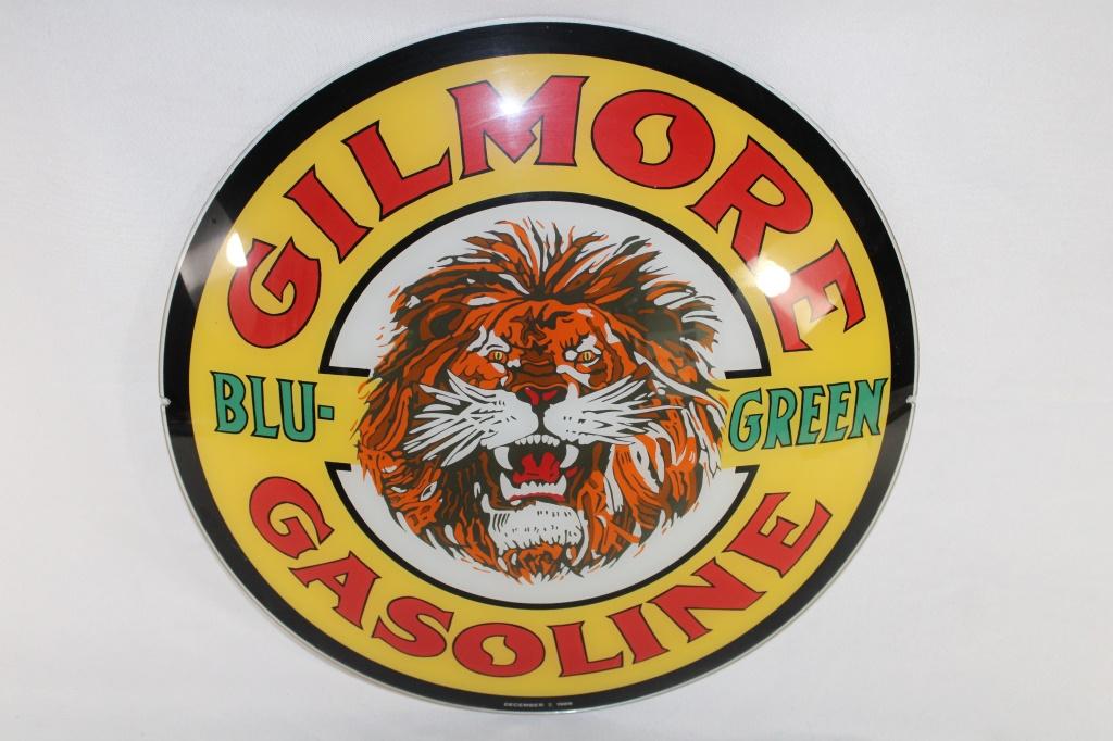 1989 Gilmore Gasoline Glass Pump Sign (1 of 3)