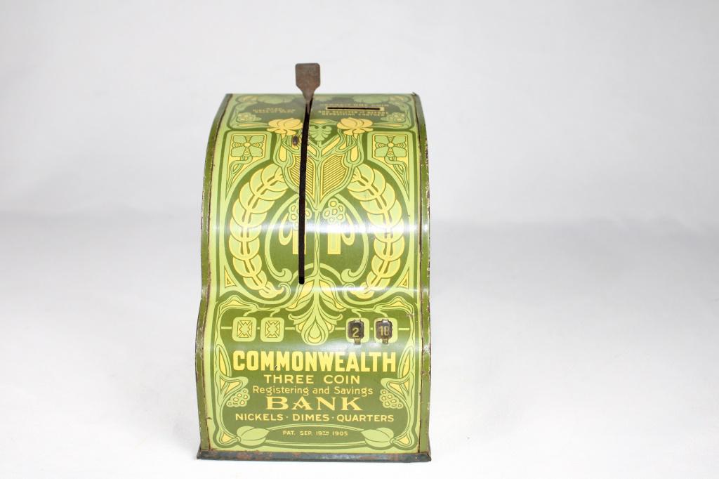 Charles Shonk Tin Litho Three Coin Bank (1 of 5)