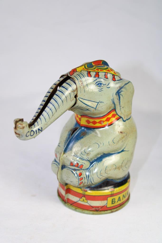 1930s J. Chein Elepant Tin Litho Bank (1 of 5)