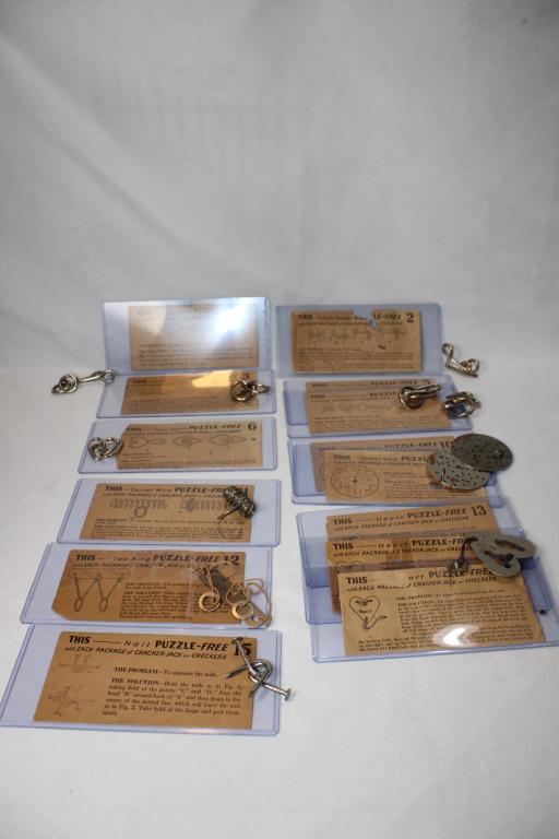 1930s Cracker Jack Metal Puzzles w/Envelope Instru (1 of 3)