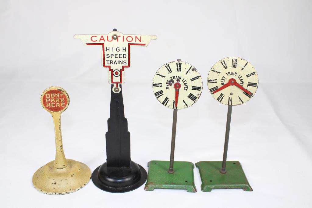 Lot of 4 Vintage Metal Train Signs (1 of 4)