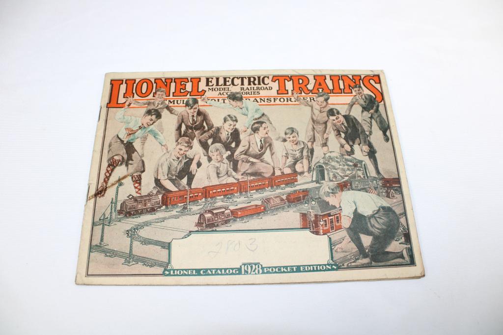 Lionel 1928 Original Train Pocket Edition Catalog: Pencil mark on front, otherwide good overall condition