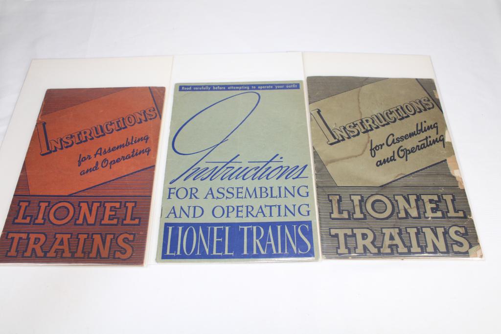 VTG Instructions for Assembling & Operating Lionel: trio as pictured