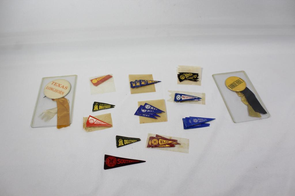 Vintage College Buttons and Mini Pennant Stickers (1 of 4)