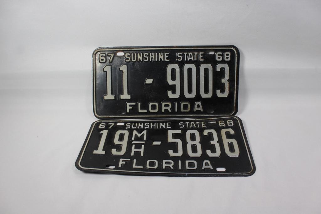 Lot of 2 1967-68 Florida License Plates (1 of 5)
