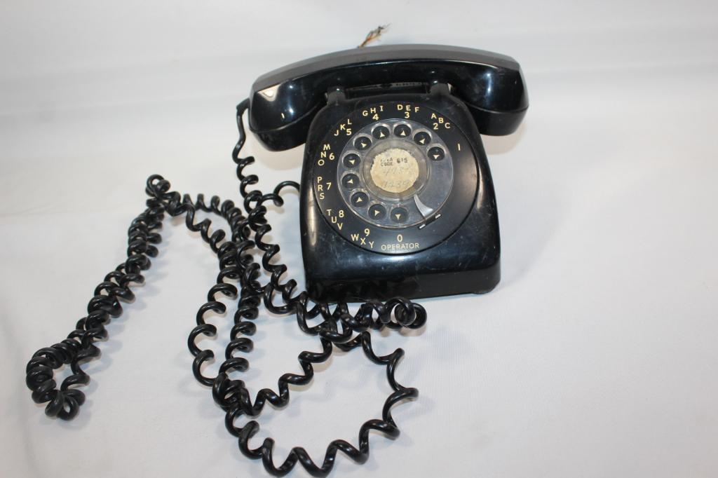 Black Automatic Electric Rotary Dial Desk Phone (1 of 4)
