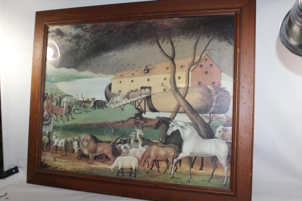 Noah's Ark by Edward Hicks 1846- Print: measures approx 27 by 32 inches. as pictured
