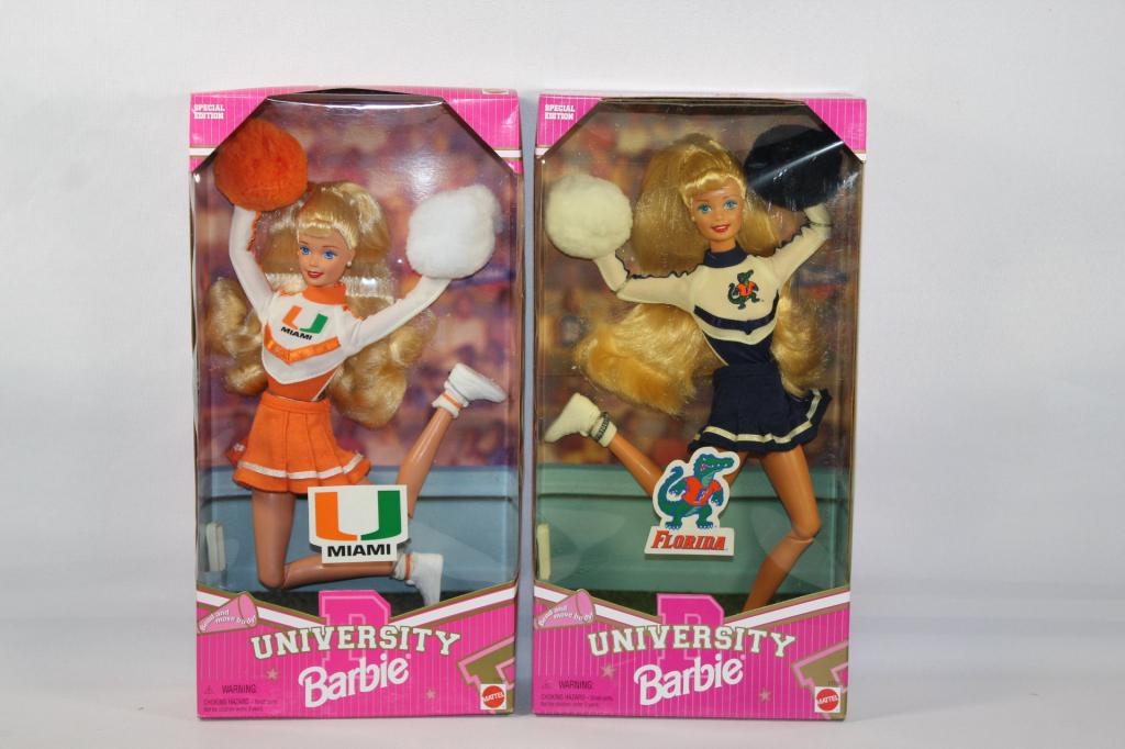 2 UNIVERSITY BARBIES-MIAMI & UF: AS PICTURED