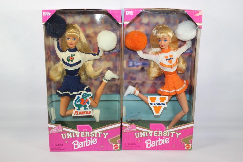 2 UNIVERSITY BARBIES-UF & VIRGINIA: AS PICTURED