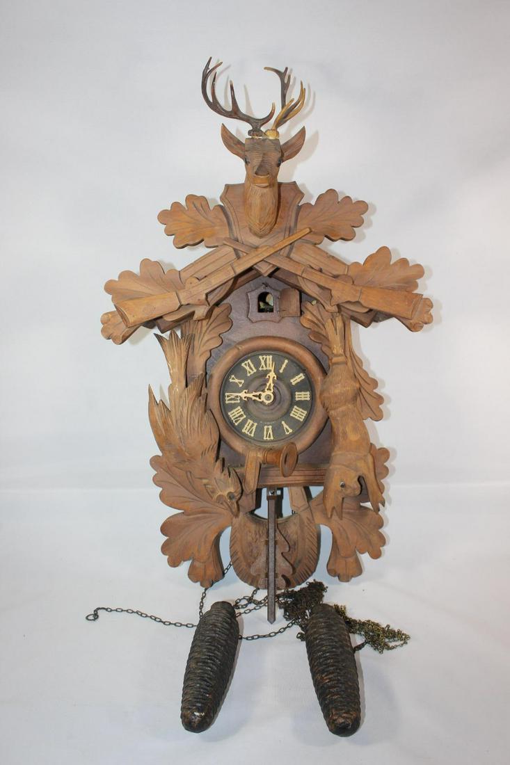 VINTAGE BACHMAIER & KLEMMER REGULA CUCKOO CLOCK: AS PICTURED