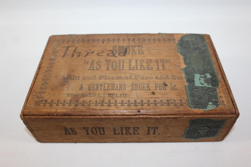 SMOKE AS YOU LIKE IT WOODEN CIGAR BOX