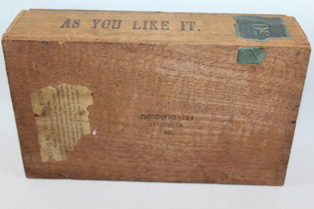 SMOKE AS YOU LIKE IT WOODEN CIGAR BOX