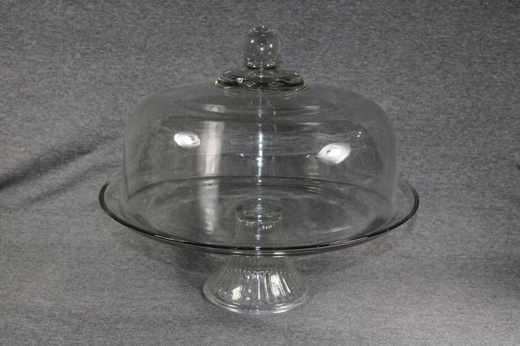 Vintage Glass Pedestal Cake Stand and Top (1 of 1)