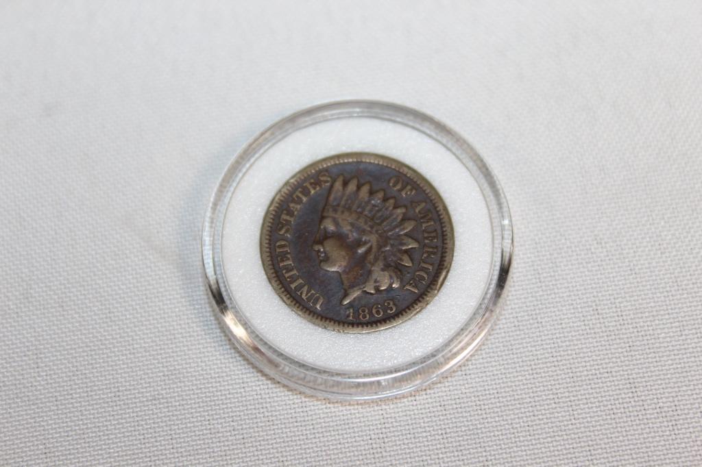 1863 INDIAN HEAD ONE CENT COIN (1 of 2)