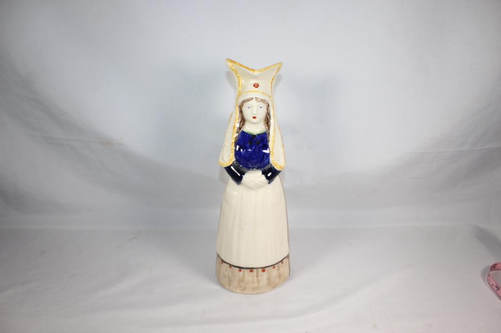 Tall Figural Hand Painted Ceramic Pitcher (1 of 5)