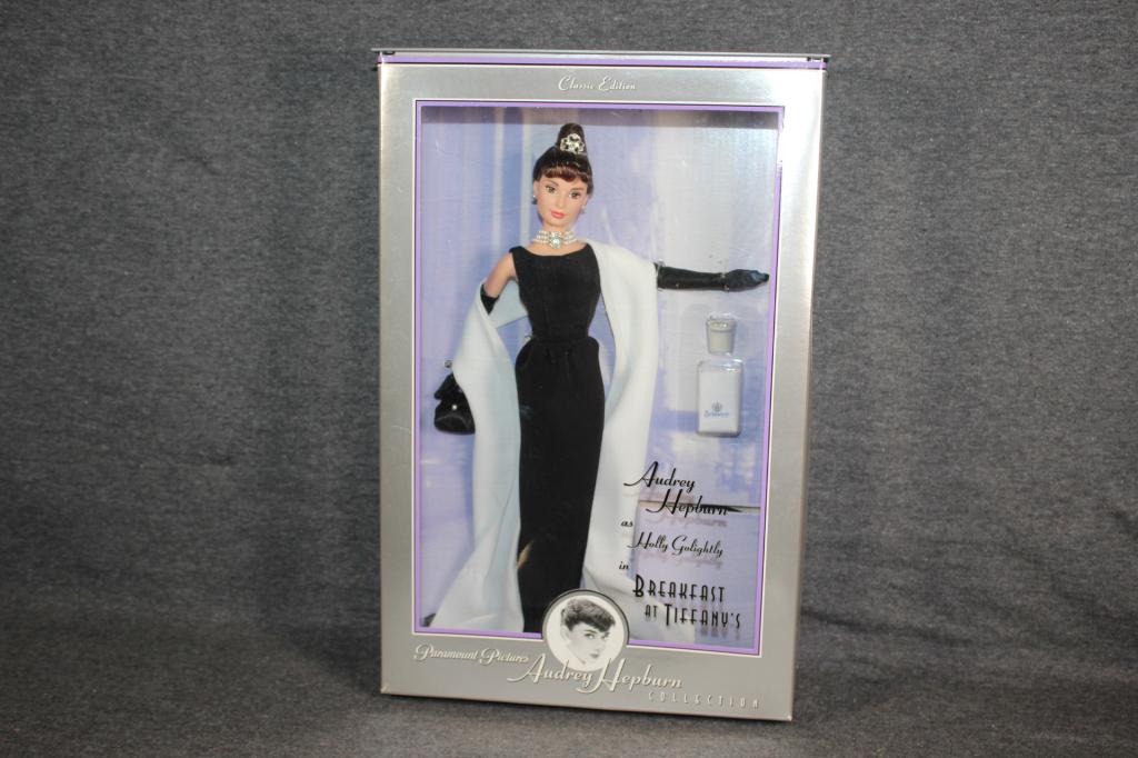 BARBIE AS AUDREY HEPBURN IN BREAKFAST AT TIFFANY'S: HOLLY GOLIGHTLY, NEW IN BOX. UNOPENED. AS PICTURED.
