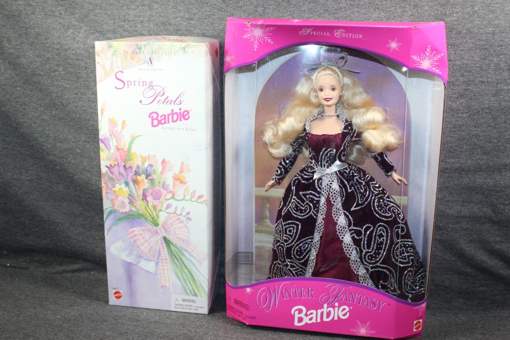 2 PC. BARBIE LOT- SPRING PETALS & WINTER FANTASY (1 of 7)