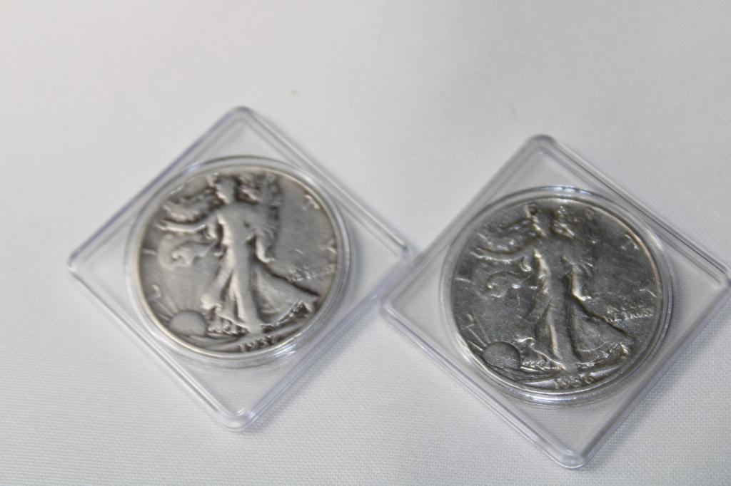 Pair - Liberty Walking Half Dollars (1 of 2)