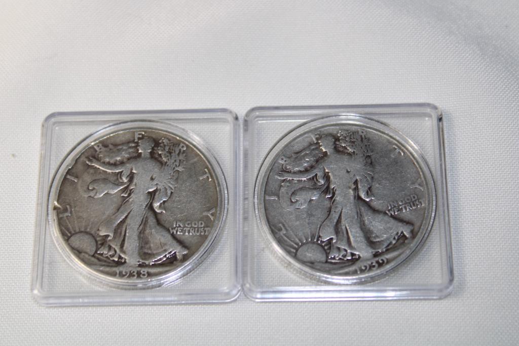 Pair - Liberty Walking Half Dollars (1 of 2)