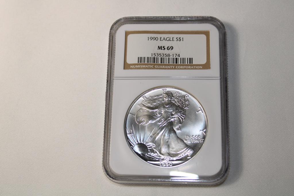 1990 Walkiing Liberty Silver Coin NGC MS 69 (1 of 3)