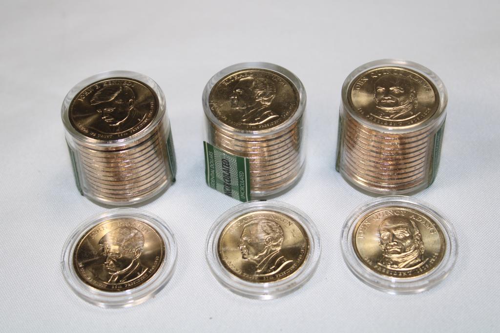 3 rolls Uncirculated $1 President Dollar (1 of 3)