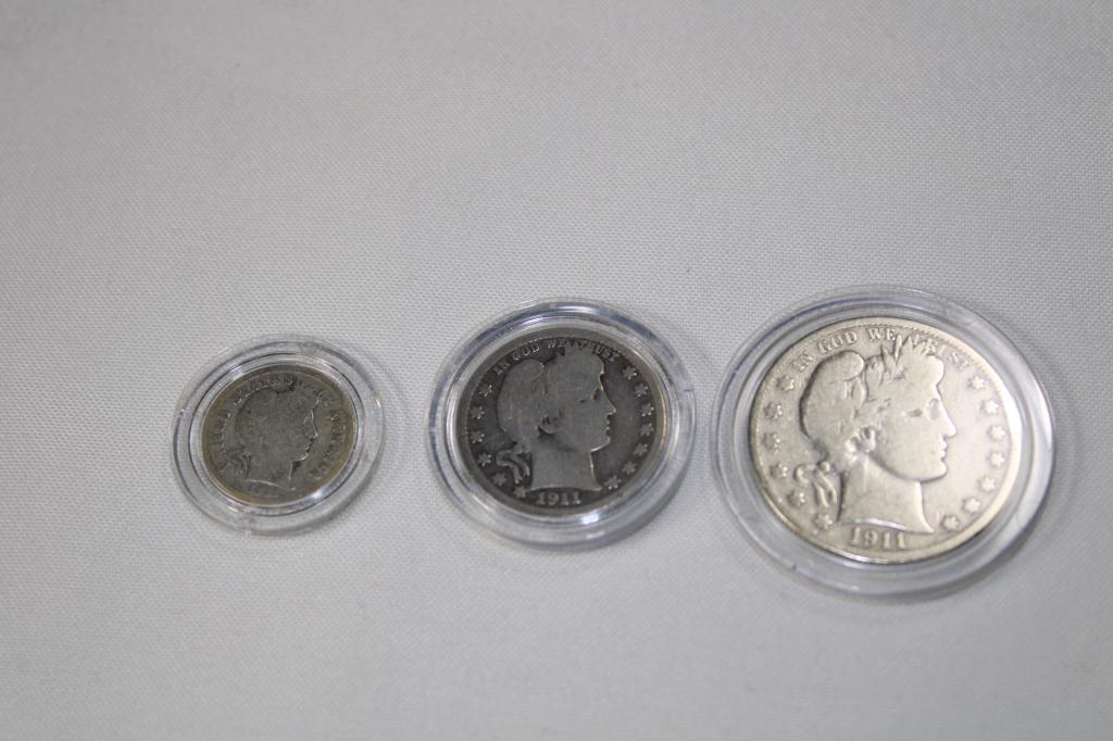 Set - 1911 Barber Silver Coins (1 of 6)