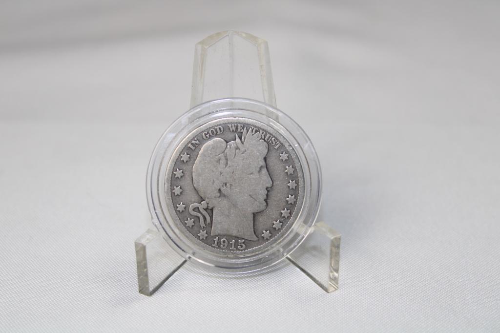 1915-S Silver Barber Half Dollar (1 of 2)