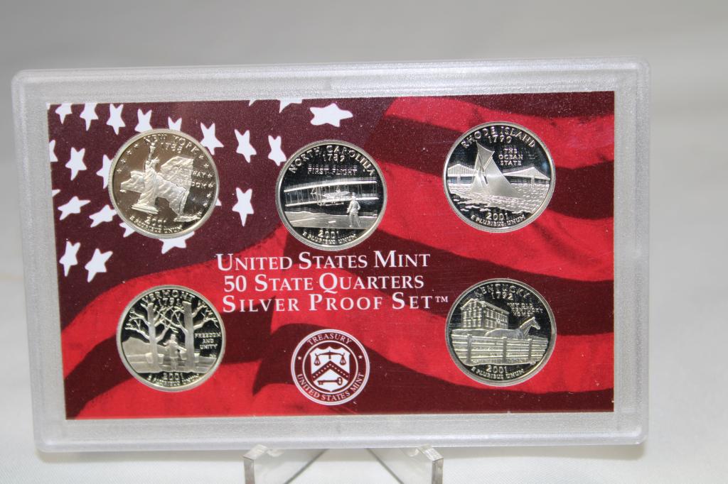 2001-S US Mint Proof Silver Quarter Set (1 of 2)