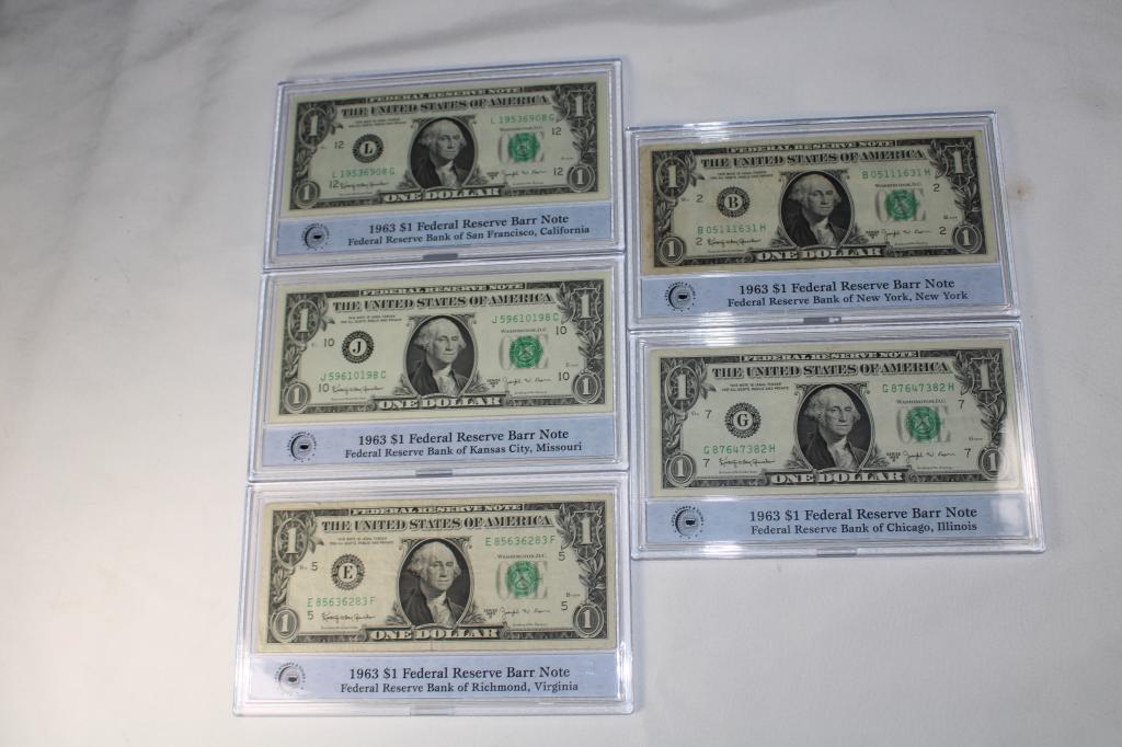1963B Complete Set $1 Barr Notes (1 of 5)
