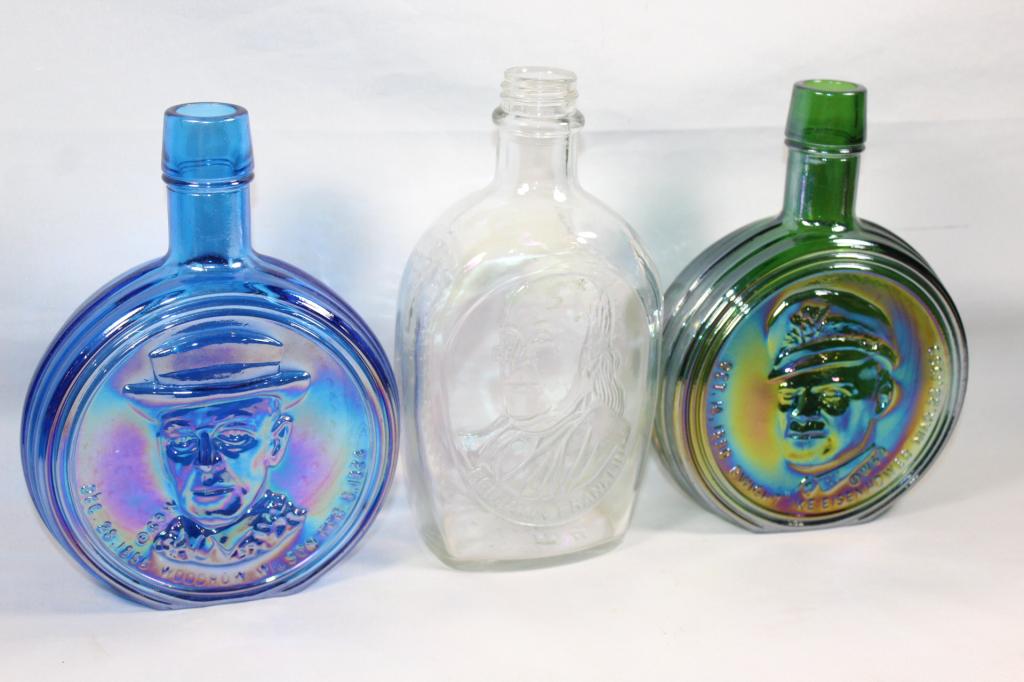 3 PC. WHEATON GLASS DECANTER BOTTLE-CARNIVAL GLASS (1 of 7)