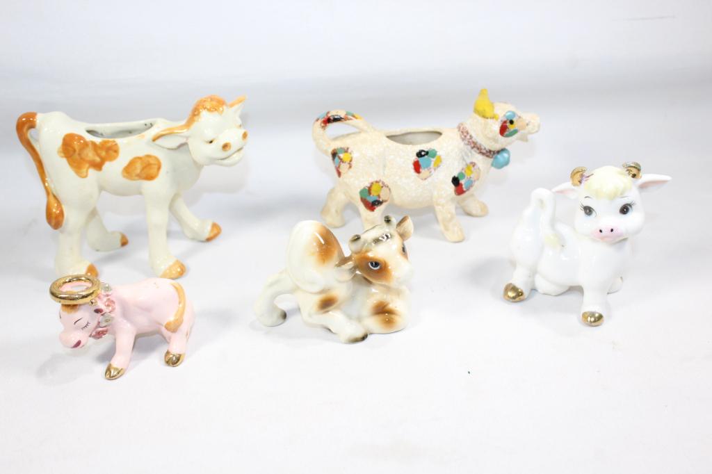 6 PC. COW SALT& PEPPER SHAKER, CREAMER PITCHER LOT (1 of 10)