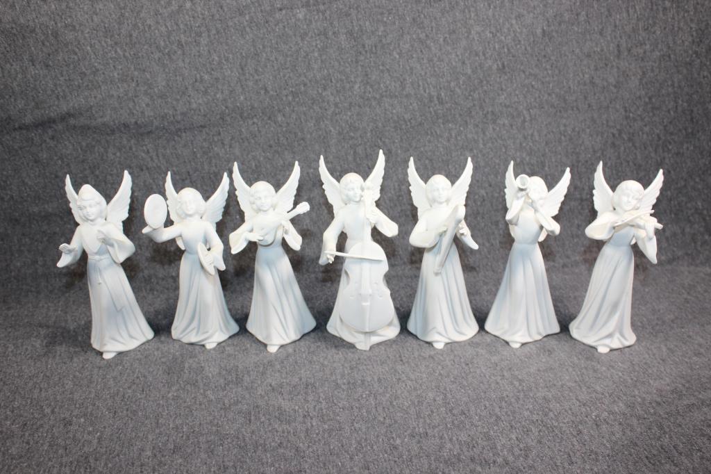 7 PC. VINTAGE DRESDEN PORCELAIN ANGEL LOT (1 of 9)