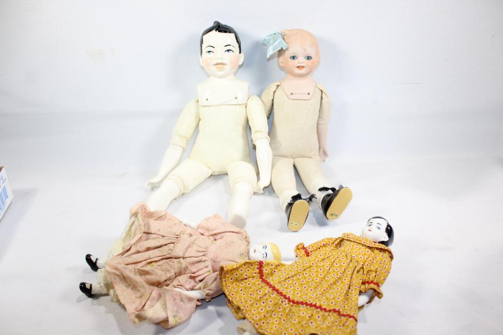 4 PC VINTAGE PORCELAIN DOLL LOT (1 of 5)