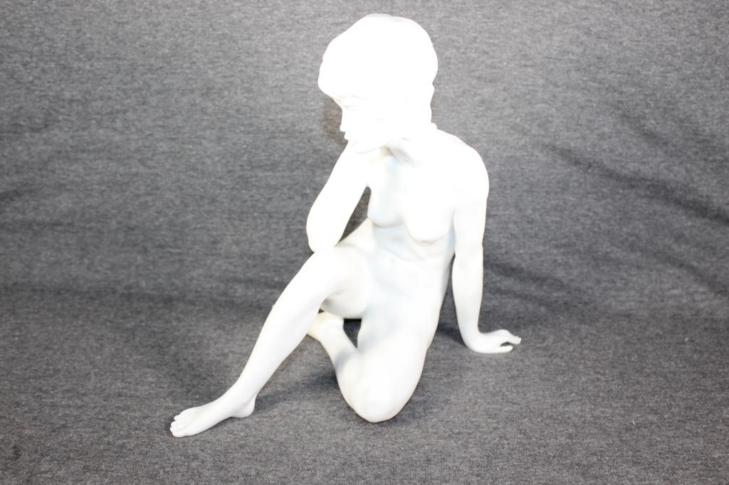 Kaiser Nude Seated Woman Sculpture #489: measures approx. 9 by 7 by 8 inches. as pictured, no damage noticed
