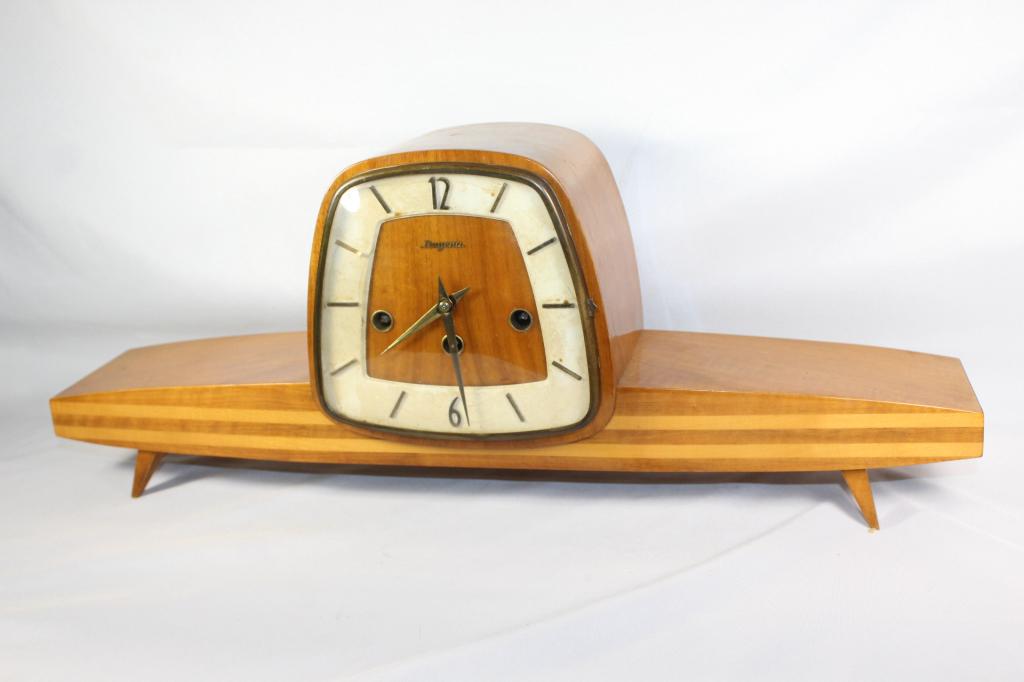 Art Deco Chiming Mantle Clock Dugena Hermle w/ key (1 of 5)