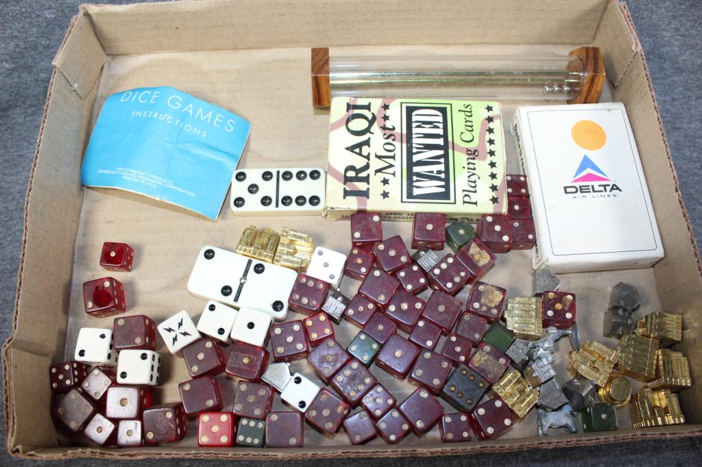 Large Misc. Game Lot- Bakelite dice, etc. (1 of 5)