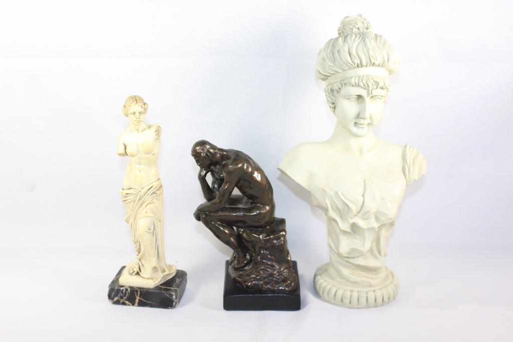 Lot of statues: Rodin, Venus De Milo, Bust of Lady (1 of 7)