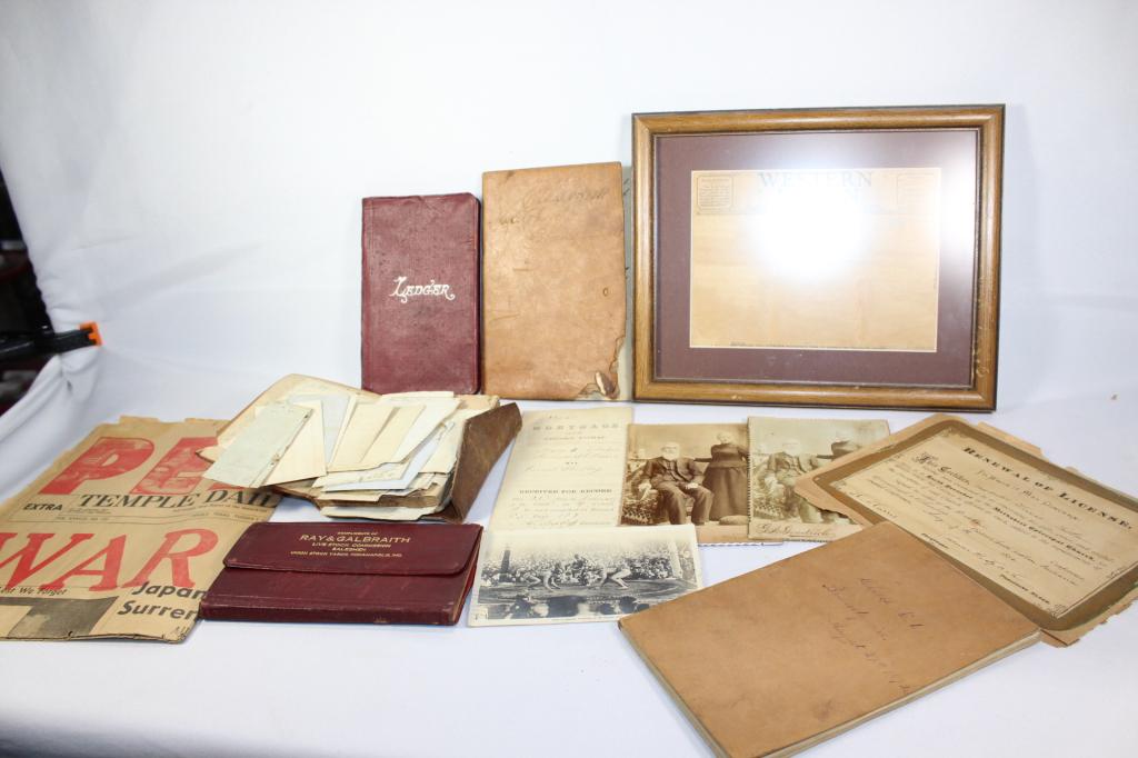 Large Vintage Lot of Ephemera: reciepts, etc. as pictured