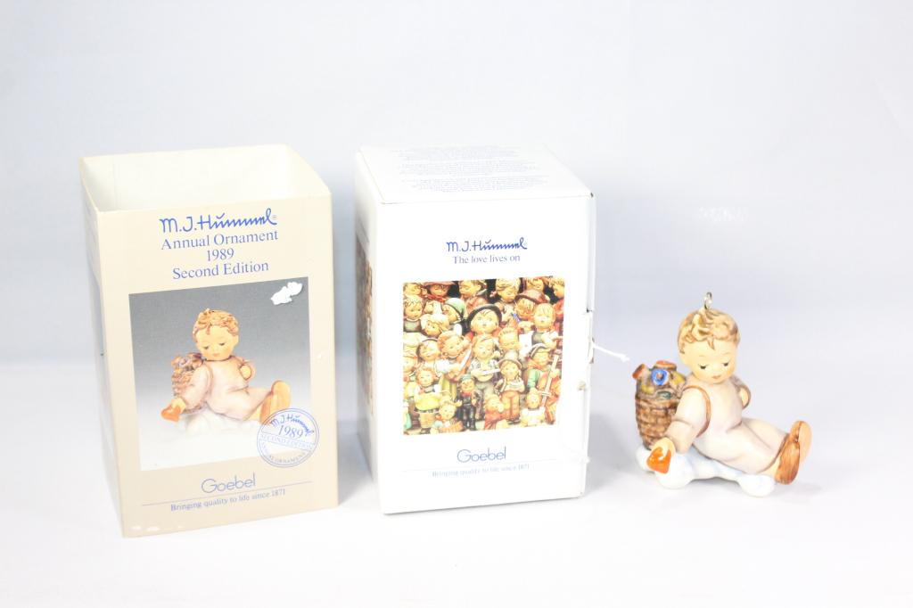 Goebel Hummel Love From Above #283: with original box, measures about 3 /38 inches tall, no chips or cracks, c. 1987 Western Germany