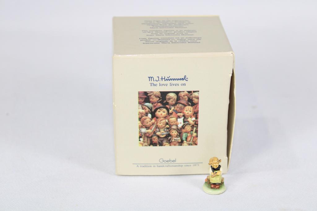 Goebel Hummel Busy Student 268-P First Edition: First Edition (5,000) With Original Box and COA. Measures about, 3/4" tall. No Chips or Cracks. Year: 1990 Made in:USA