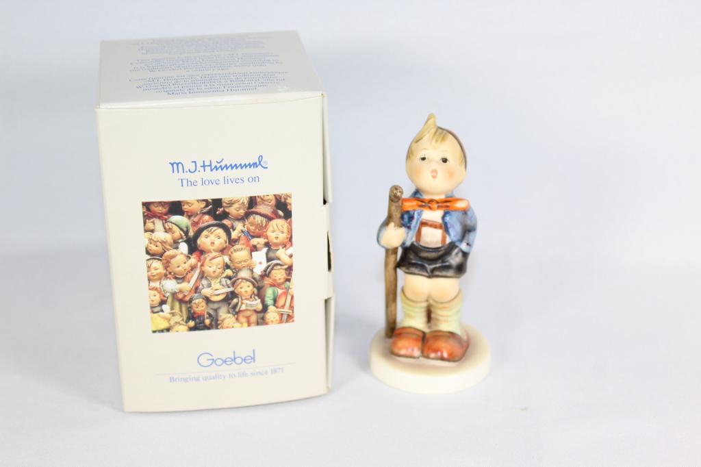 Goebel Hummel Little Hiker 16/2/0: With Original Box. Measures about 4" tall. No Chips or Cracks. Year: 1984 Made in: Western Germany